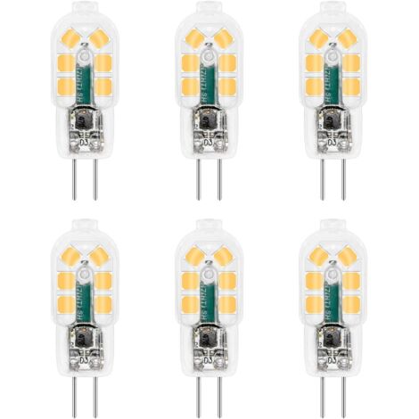 G4 LED 2W 12V AC/DC Blanc Froid 6000K pour Hotte Aspirante, 200lm, Équivalent Ampoule Halogène G4 10W 20W, non dimmable, lot de 6 (1/5)