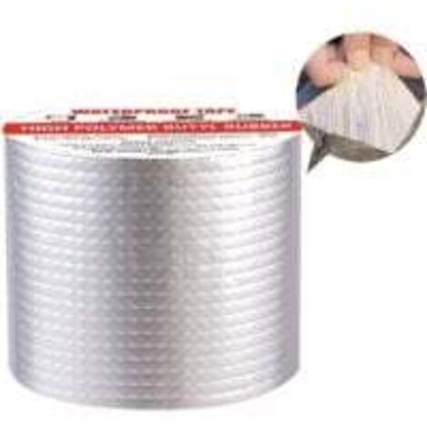 Ruban d'étanchéité autocollant - En caoutchouc butyle - En film d'aluminium - Pour fuite de toit, fissures de surface, rebord de fenêtre, rupture de tuyau (10 cm x 5 m) (1/4)