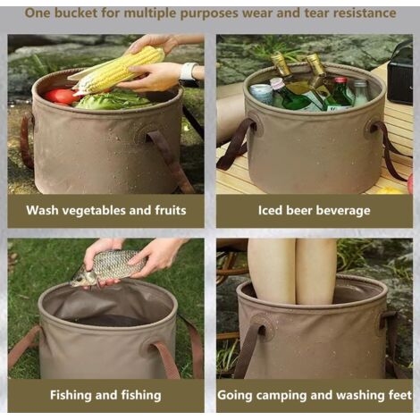Seau pliable multifonction de 20 l, bol et lavabo pour l'extérieur, seau de camping pour les voyages en randonnée, bleu Seau pliable multifonction de 20 l, bol et lavabo pour l'extérieur, seau de camping pour les voyages en randonnée, bleu
