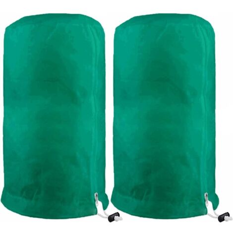 Housse de Protection pour Plantes d'Hiver, Housse d’Hivernage pour Plantes de Jardin Réutilisable,Housse Hivernage Plante avec Fermeture Éclair et Cordon de Serrage (60×80cm,vert×2) (1/5)