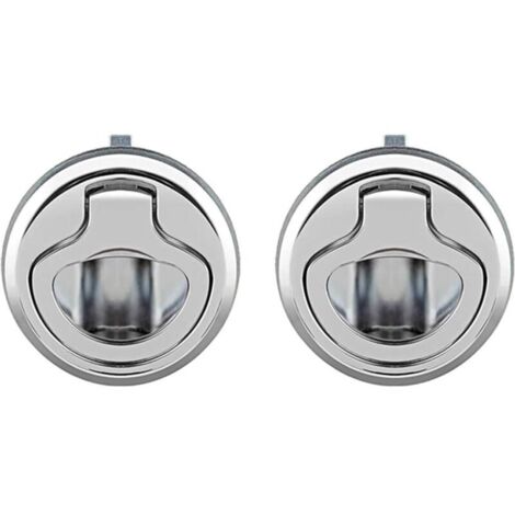 2 Pcs Loquet de Trappe Affleurant en Alliage de Zinc,Porte Affleurante Tirer la Trappe Slam Loquet Verrouillage pour Bateau Camping Car,Argent (1/6)