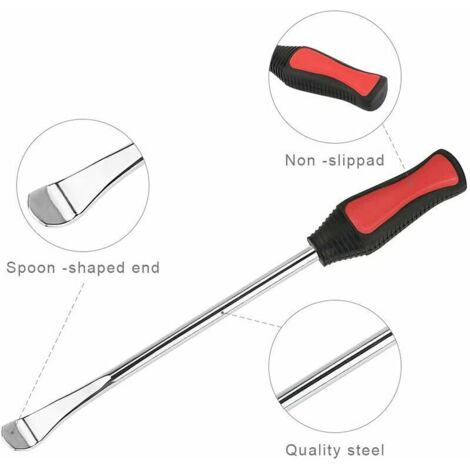 Kit 2 Démonte-pneus Vélo/moto – En Acier Chromé, Double Tête, 30 Cm