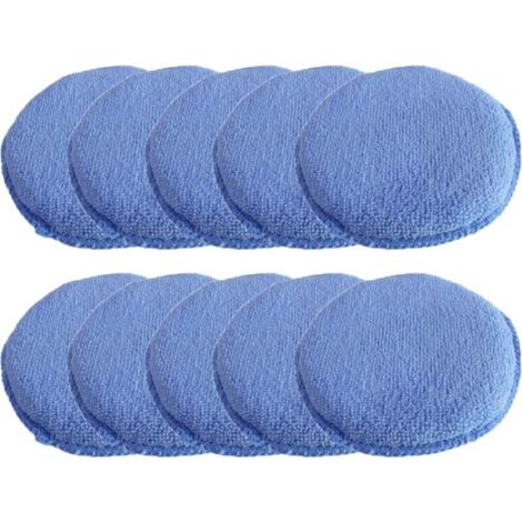 éponge de polissage, 10 Pièces éponge Applicateur de Cire en Microfibre de 5 pouces, tampon d'application de cire pour cires, produits de polissage, nettoyant peinture, (1/5)