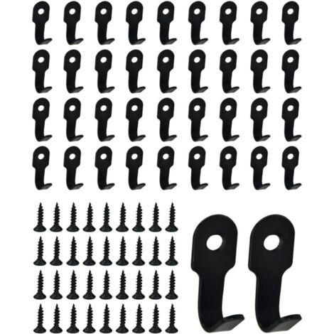 SHINING HOUSE Lot de 40 Crochets Simples Noir, Crochet Mural Noir Crochet Mural a Visser Patère Noir, avec 40 Vis, Crochet en Acier Inoxydable Rétro Crochet Porte Manteau Mural pour Maison Bureau (1/5)