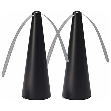 SHINING HOUSE Blade Repellent - 9  9  25cm Ventilateur anti-mouches indolore - Empêche les insectes volants - Repas en plein air Jardin Camping 2pcs Noir (1/5)