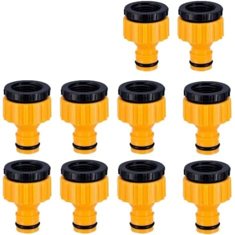 SHINING HOUSELot de 10 raccords de robinet pour robinets avec filetage 1/2" 3/4" BSP 2 en 1 Tap Connecteur Faucet Adaptateur de robinet de jardin Raccord pour robinets avec filetage (1/5)