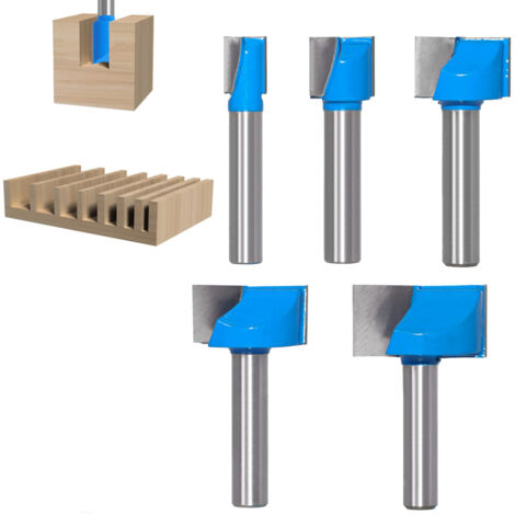 5 Pcs Fraise Defonceuse Bois 8mm Kit, Fraise Defonceuse Droite, Long Stright Router Bit 10/15/20/25/30mm, pour Travail du Bois, Couper, Tailler le Bois (1/5)