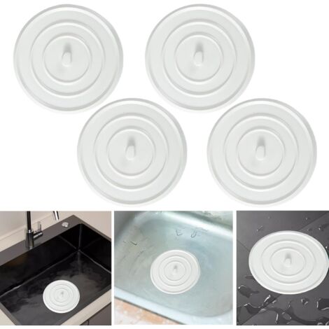 Bouchon d'Évier Universel 4 Pièces Bouchon de Vidange en Silicone Bouchons pour Baignoire pour Baignoire, Évier,Filtre de Protection pour Sol, Buanderie, Cuisine et Salle de Bain (1/4)