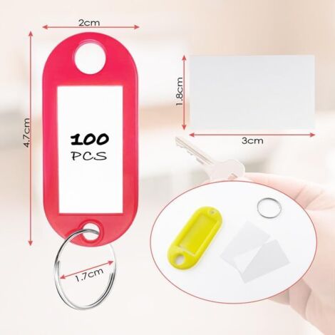 CCYKXA 50 Pièces Couleur Aléatoire Porte Clés Inscriptibles Porte Clef Couleur Porte Etiquette Manuscrits Etiquettes Didentification Couleurs Porte Cles 91862668