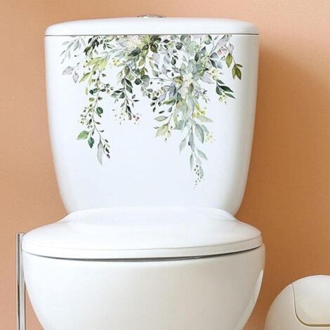 Autocollant Fleurs Pour Siège De Toilette - 35x40 Cm - PVC Amovible - Déco Salle De Bain Facile