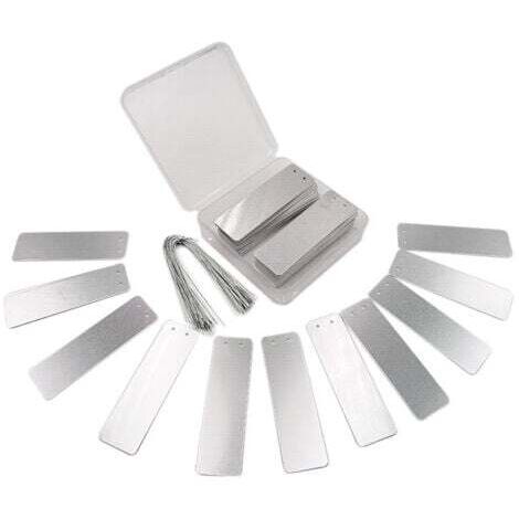 Lot de 100 étiquettes imperméables en aluminium pour marqueurs de plantes avec fils de 16 cm (1/4)
