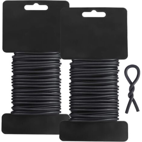 Fil de Jardin de 2,5 mm, 20 M de Long pour Plantes Grimpantes, Vignes, Arbustes et Fleurs (Noir) (1/5)