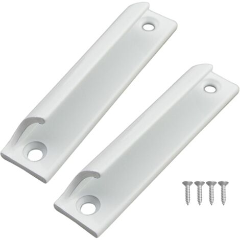 2 Pièces Poignée de Porte - Poignée de Porte Coulissante en Alliage D'aluminium - Poignee de Porte Exterieur avec Vis pour Portes Fenêtres Tiroirs Portes de Placard - Blanc(96cm) (1/4)
