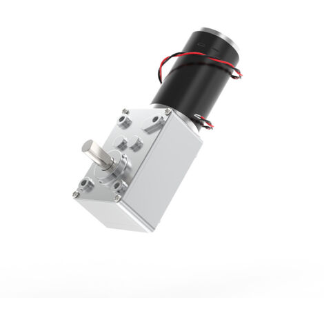 SHINING HOUSE 24V 80RPM DC Motoréducteur à vis sans fin 13kg.cm 31mm Torsion Élevée Moteur Autobloquant Inversé Mini Turbine Motoréducteur pour Robot de Bricolage Table Tournante Serrure de Porte Mach (1/4)