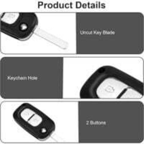 Tbest Boîtier de clé à distance Remplacement du couvercle du boîtier de la clé à distance à 2 boutons pour Nissan Qashqai - Auto Tbest Boîtier de clé à distance Remplacement du couvercle du boîtier de la clé à distance à 2 boutons pour Nissan Qashqai - Auto