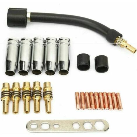 24 Pcs 0.8 Contact Contact MIG Soudage Contact Soudeur Kit De Consommables De Soudage Compatible Pour Binzel 15AK Pistolet De Torche De Soudage (1/4)