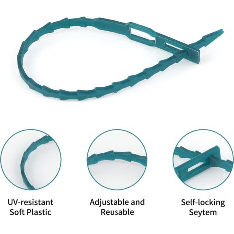 200 Attaches Torsadées Vertes Pour Plantes - Longueur 13 Cm - Plastique PE Souple Et Réglable - Pour Tuteurer, Lier Les Tiges, Jardin, Serre