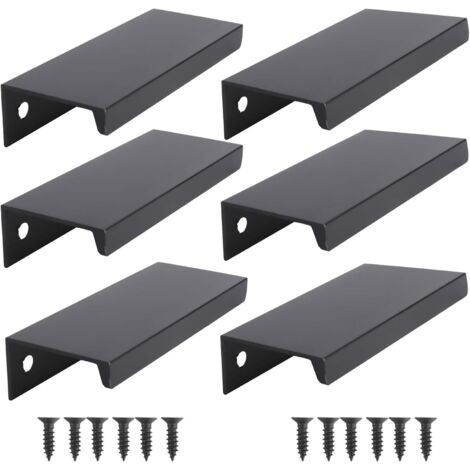 6pcs noir Poignée d’Armoire de Cuisine Meuble Tiroir (80MM, noir)