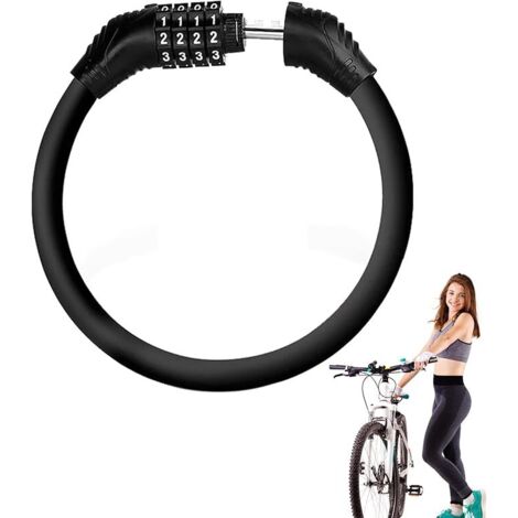 Antivol Vélo à Chaîne Avec Code 5 Chiffres - Longueur 100 Cm, Chaîne Acier 6-7 Mm - Pour Vélo, Moto, Portail, Scooter