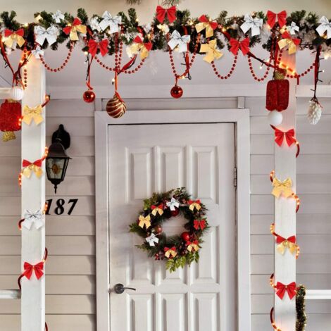 72 Nœuds De Ruban Mini Pour Sapin De Noël – Rouge, Or, Argent – Décoration Festive Et Réutilisable