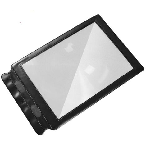 A4 Pleine Page Loupe de Lecture,Grande Lecture Loupe 3 X Rectangulaire Loupe Malvoyant en Plastique pour Personnes Agées Vieux Père Mère (1/5)