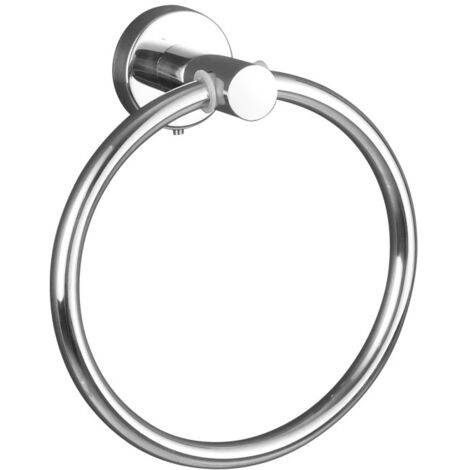 Porte Serviette, Acier Inoxydable Anneau Porte-Serviette, 16 cm, Mural Rond Anneau Serviette pour Salle de Bains, Cuisine, Chambre à Coucher, etc.(Argent) (1/5)