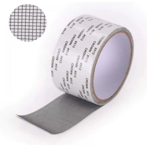 Ruban Adhesif Reparation Moustiquaire - Patch Repare Moustiquaire Réparation de Fenêtre Kit de Moustiquaire Adhesive Reparation Réparer Moustiquaire 5 x 2m (gris) (1/4)