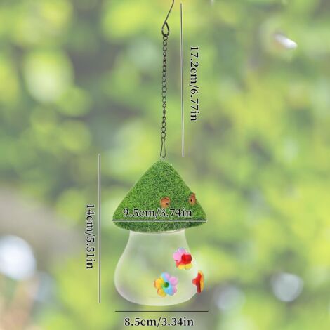 Mangeoire à Colibris Suspendue - 3 Ports De Fleurs, Réservoir Transparent - Pour Jardin, Terrasse - Facile à Nettoyer