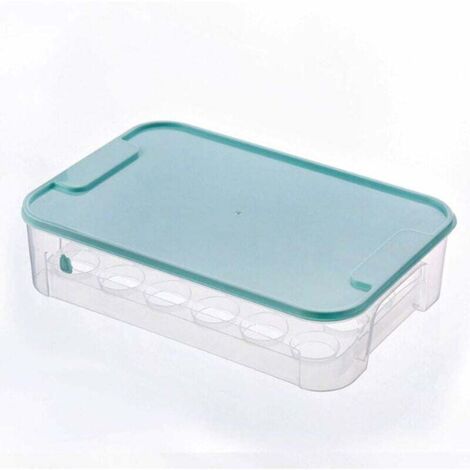 Boîte à œufs avec 24 grilles organisateur de boîte à œufs en plastique à une couche de grande capacité Boîte à œufs Boîte de rangement pour bac à œufs pour réfrigérateur et cuisine (1/5)