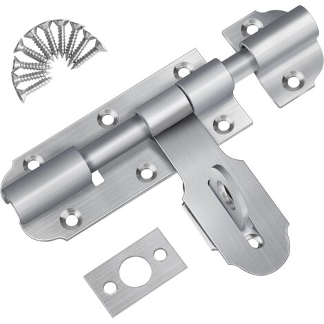 SHINING HOUSE Targette de Porte Exterieur avec Fermoir à Cadenas, 135mm Loquet de Porte Coulissante en Acier Inoxydable, Petit Loquet Verrou de Porte avec Vis pour Entrepôt Garage Grange Portail Cour (1/5)