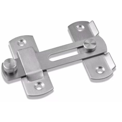 Verrou de Porte Coulissante Serrure de Porte Loquet à Bascule Boulon de Verrouillage de Boucle avec Vis pour Porte, Fenêtre, Placard et Jardin, Finition Brossée en Alliage de Zinc（L） (1/5)