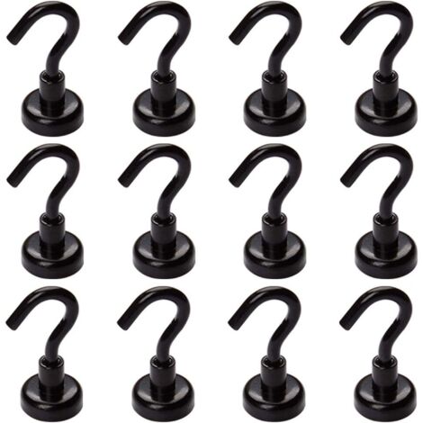 12LB Crochets Magnetiques, Lot de 12 Crochet magnétique Aimant Néodyme (1/5)