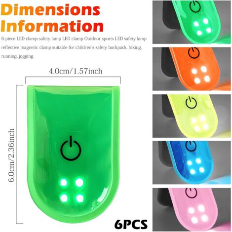 Lot de 6 clips LED magnétiques - Rechargeable par USB - Haute ...