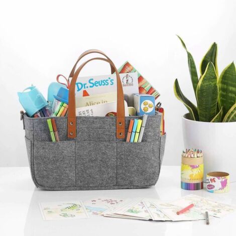 PandaEar Organisateur De Couches Bébé – Panier Rangement Corde Coton Marron, 3 Compartiments, Idéal Douche Bébé