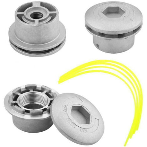 Tête de Débroussailleuse Universelle, Tête de Coupe-Bordure Aluminium à Fil Accessoire de Débroussailleuse avec 4 Lignes pour Tondeuse à Gazon (1/5)