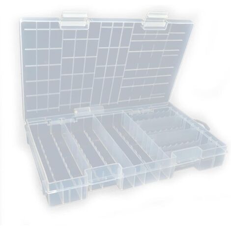 1 Pcs Boîte à Piles en Plastique,Boîte de Rangement pour Piles Boîtier de Rangement de Batterie Transparent pour 60pcs AA+40pcs AAA Pile Batterie (1/5)