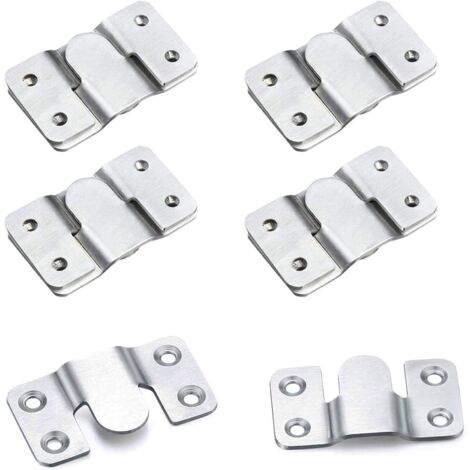 SHINING HOUSE 10 Pièces Support Montage Dissimulé de Meubles Embarqué Interverrouillage Pendaison, Boucle Quincaillerie Murale en Acier Inoxydable pour Accrocher miroir Cadre Dosseret Meubles