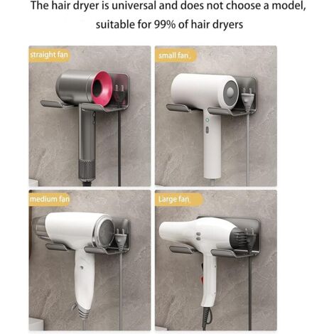 Support Magnétique Pour Sèche-cheveux SUNJULY - Sans Perçage, Aluminium, Autocollant 3M, Universel, Pour Salle De Bain Ou Salon - 7