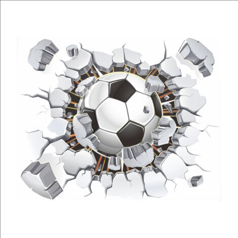stickers muraux 3d football (40x50 cm) I autocollants décoratifs WM EM Sport Poster I sticker mural pour chambre d'enfant garçon enfants bébé crèche ado (1/5)