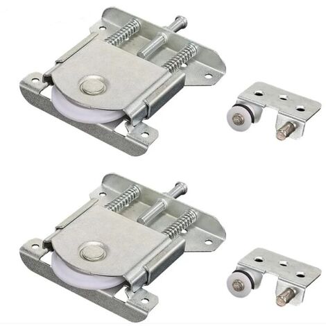 2 Paires Roulette Porte Coulissante Placard,Roulette de Coulissante,Rouleau Placard,Meubles Roues Coulissante,pour Armoires(Argent) (1/4)
