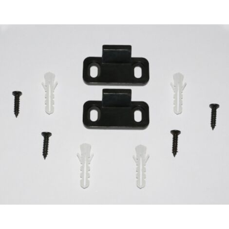 SHINING HOUSE Rails de sol de porte de grange, paquet de 2 butées de porte de grange noires en plastique en acier au carbone pour portes coulissantes, support de sol de rail inférieur pour armoires d' (1/4)