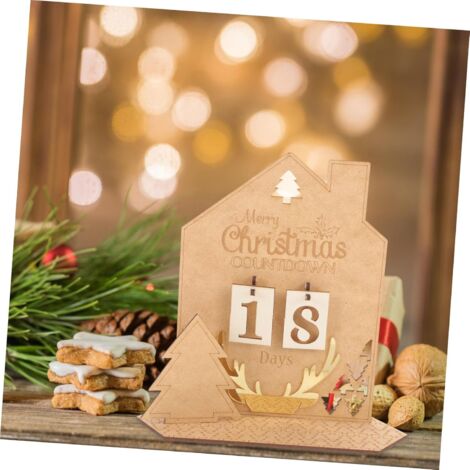 Calendrier de l'Avent de Noël, compte à rebours, blocs en bois, décoration de bureau pour la maison, le bureau, la décoration de Noël