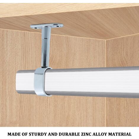 Lot De 4 Supports De Tringle à Vêtements En Acier Inoxydable 28mm - Pour Armoire, Placard, Rideau De Douche - Avec Vis Et Chevilles