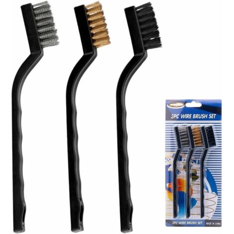 3Pcs Brosse Métallique (Nylon, Laiton, Acier Inoxydable) (1/5)