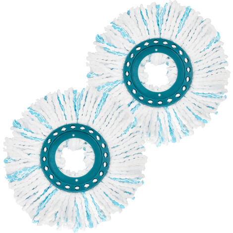 Kit De 4 Têtes De Rechange Pour Balai à Disque Rotatif Leifheit Micro, Système De 2 Fibres Pour Tous Types De Sols 99009141