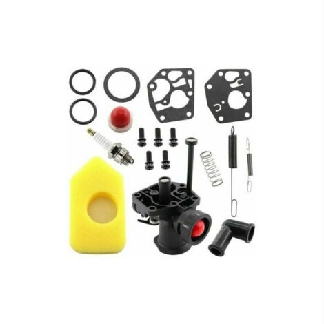 Kit carburateur pour tondeuse à gazon Briggs & Stratton 499809 498809A 494406 et filtre à air 698369 Ressort de régulateur 691859 692211 Membrane 795083 495770 (1/4)