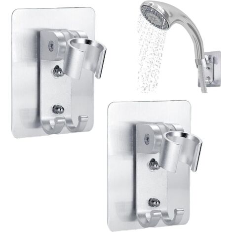 2 Pcs Accroche Douchette Orientable Support,avec à Angle Réglable Support Mural pour Pommeau de Douche,Support Pommeau Douche,Support de Baguette de Douche Réglable,pour Salle de Bain Hôtel(Argent) (1/4)