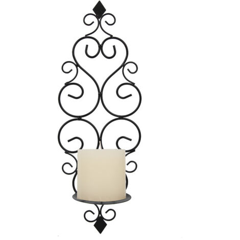 Bougie Appliques décoration Murale : bougeoirs muraux bougeoirs Fer volutes Accents décoratifs muraux Noir (1/3)