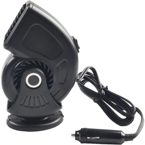 Chauffage de voiture, 12 V 150 W pour voiture, ventilateur de refroidissement à double usage, portable, dégivreur, désembuage, pare-brise (noir) (1/4)