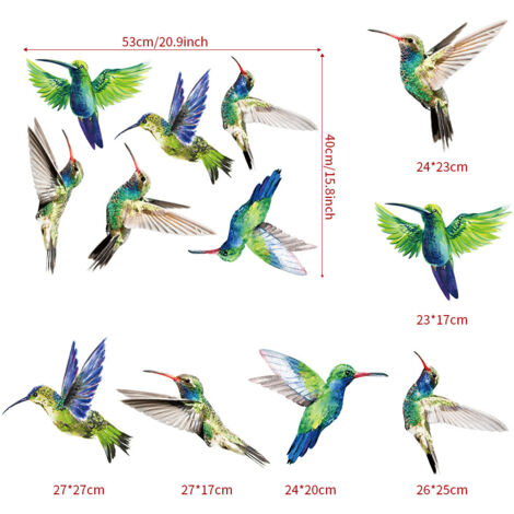 Sticker Mural oiseaux Film adhésif décoratif Autocollant Mural Décoration Murale pour Salon Bureau Chambre